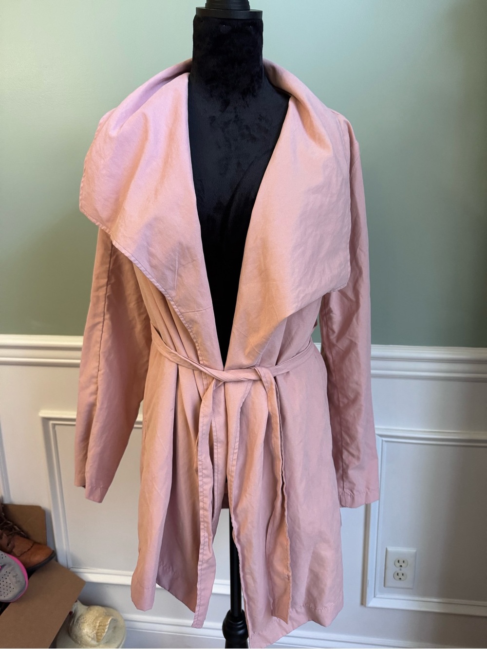 Rose color trench coat